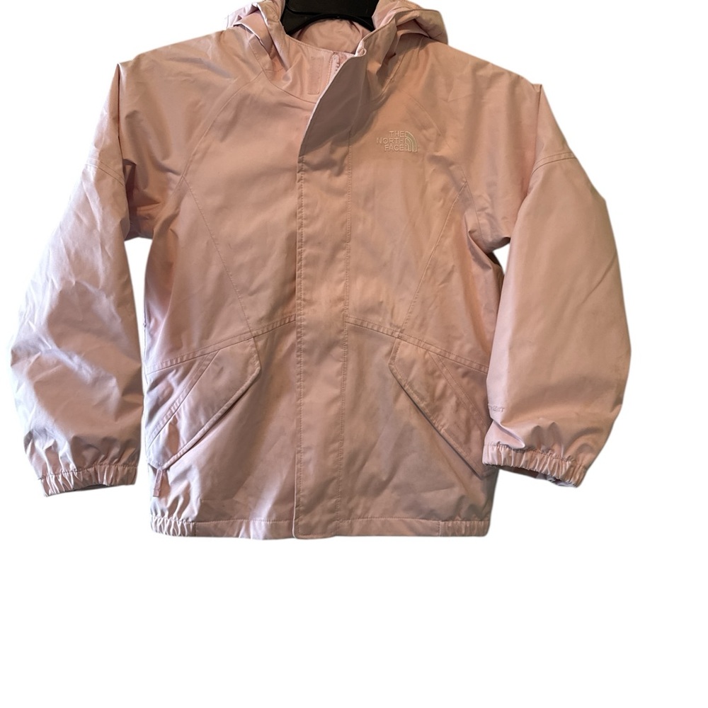 The North Face Coat Light Pink Kids Raincoat Hooded Sz 6T Lined Jacket